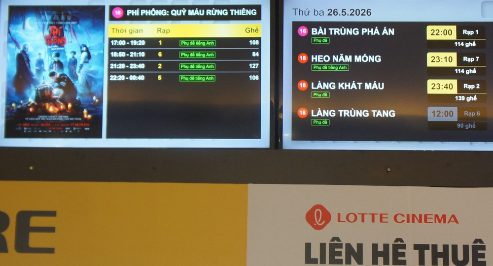 Chiều và tối 26/5, “Phí Phông: Quỷ máu rừng thiêng” vẫn được Lotte Cinema Hà Đông sắp xếp một số suất chiếu. 4.jpg