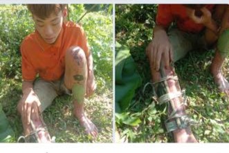 2 người dân ở xã Gia Phù, tỉnh Sơn La thoát nạn sau 5 ngày 4 đêm mất tích trong rừng. Ảnh: Sồng A Hờ