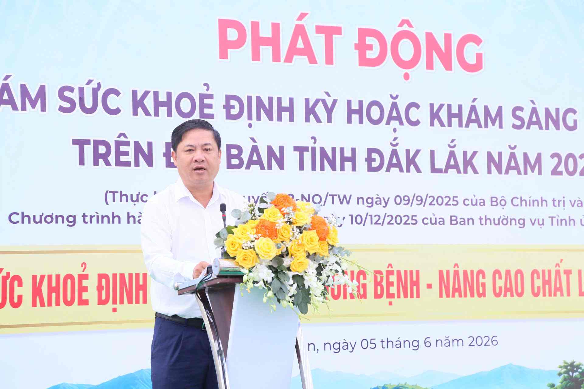 Ông Lương Nguyễn Minh Triết - Ủy viên Trung ương Đảng, Bí thư Tỉnh ủy Đắk Lắk phát biểu. Ảnh: Bảo Trung