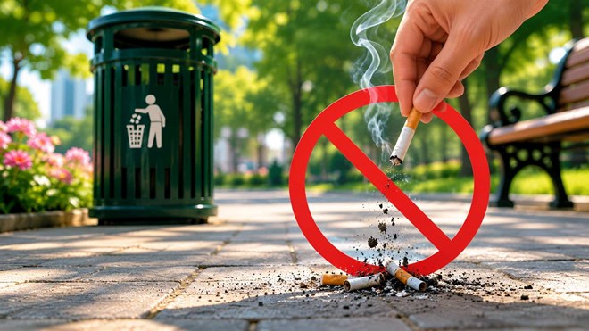 Đề xuất phạt tiền với hành vi vứt tàn thuốc lá không đúng nơi quy định