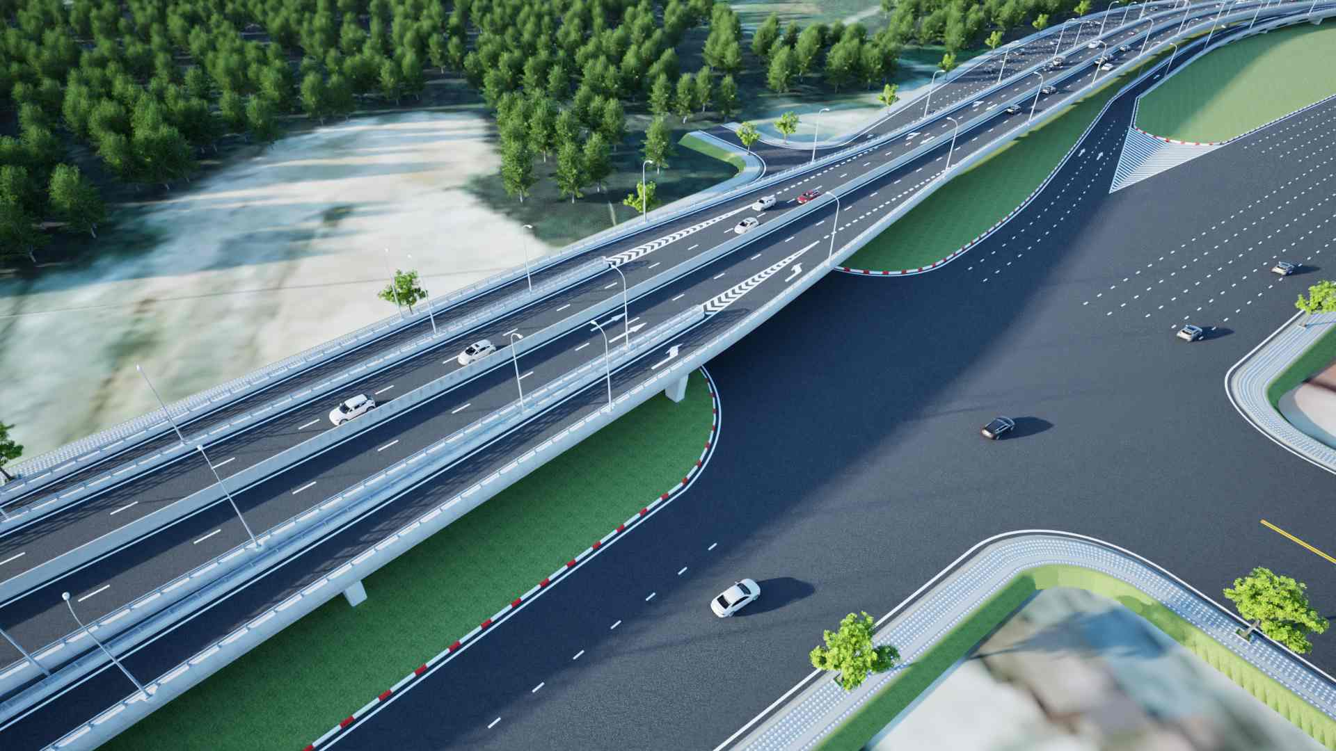 Phối cảnh đường trên cao trên tuyến đường liên cảng Cát Lái - Phú Hữu. Ảnh: Sở Xây dựng TPHCM