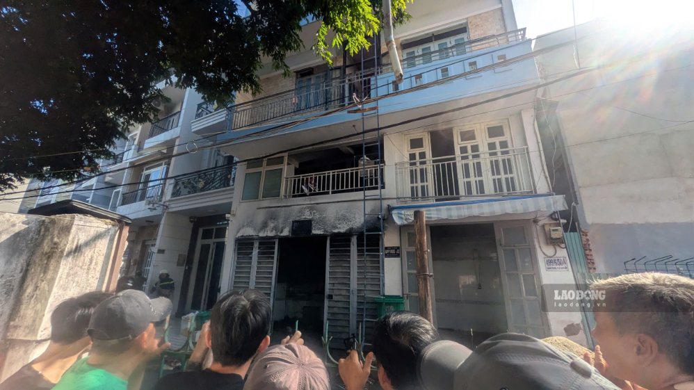 Ngôi nhà cháy hiện đang cho thuê trọ. Ảnh: Anh Tú