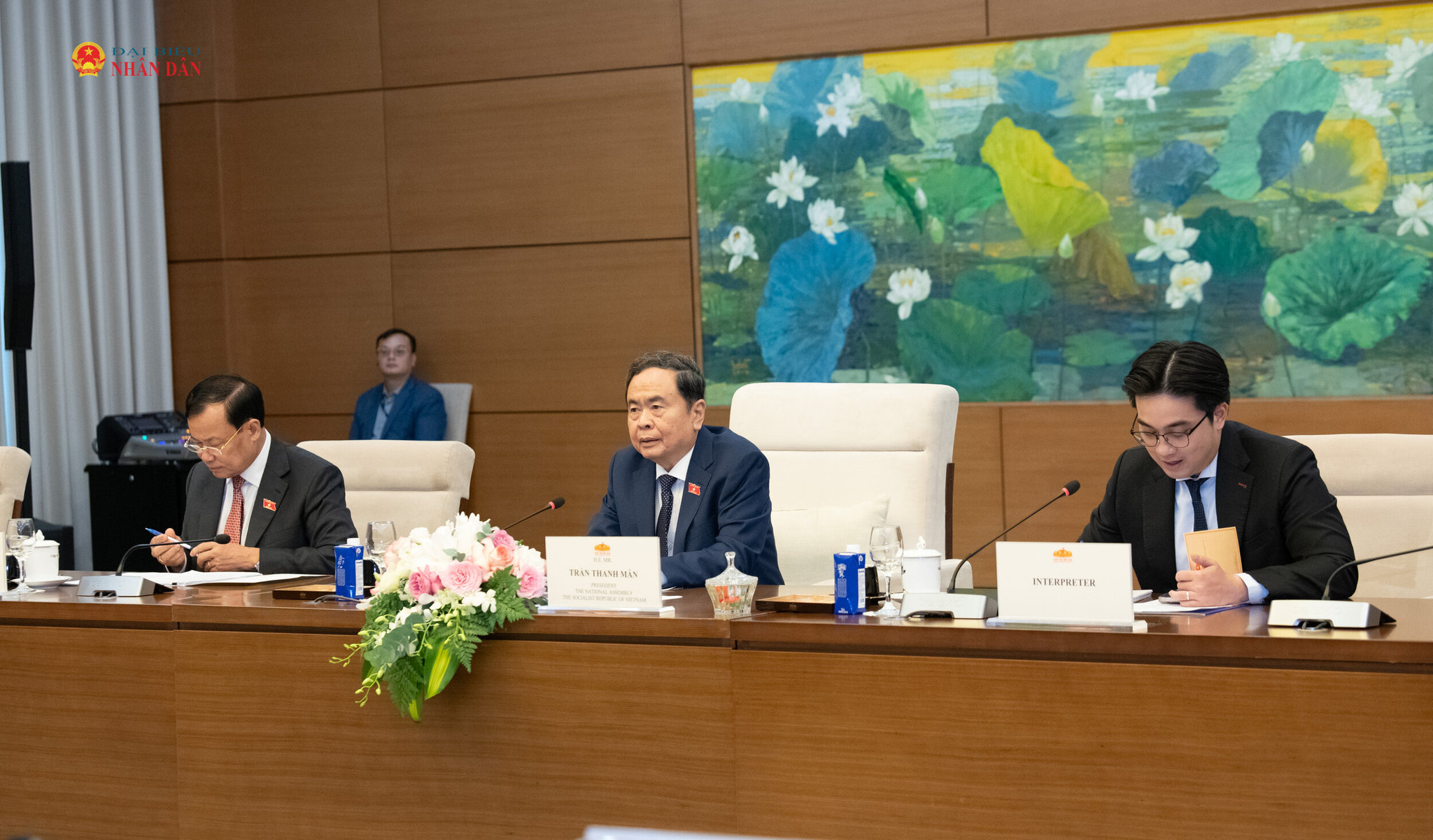 Chủ tịch Quốc hội Trần Thanh Mẫn phát biểu tại cuộc tiếp.