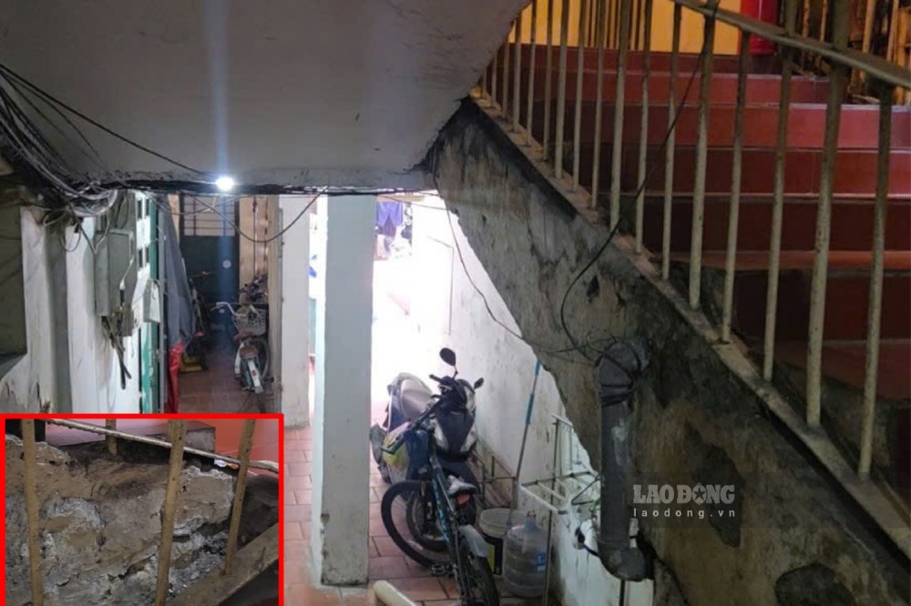 Việc cơi nới, lắp đặt “chuồng cọp” tiềm ẩn nguy cơ mất an toàn. Cùng với đó nhiều hạng mục của công trình đã xuống cấp, từng xuất hiện nhiều mảng nứt. Ảnh: Như Hạ