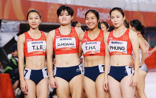 Đội tiếp sức 4x100m điền kinh nữ Việt Nam chưa thể lập kết quả lịch sử tại ASIAD 20