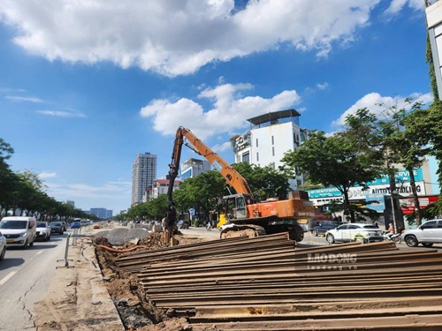 Để giải quyết tình trạng úng ngập TP Hà Nội đã triển khai hàng loạt dự án khẩn cấp. Ảnh: Minh Hạnh chụp tháng 6.2026.