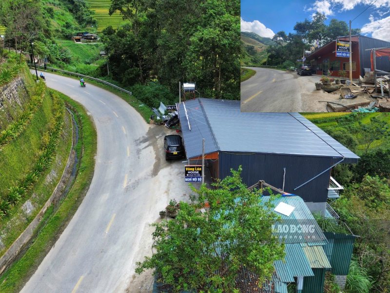 Hộ ông Lý Sình Ký vừa cải tạo nhà cũ thành nhà khung thép, cách mép Quốc lộ 32 khoảng 5m. Ảnh: Trọng Lộc