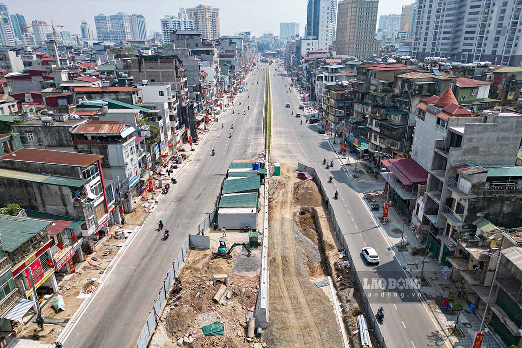 Vành đai 1 đoạn hướng về phía Giảng Võ - Láng Hạ. Ảnh: Hữu Vũ