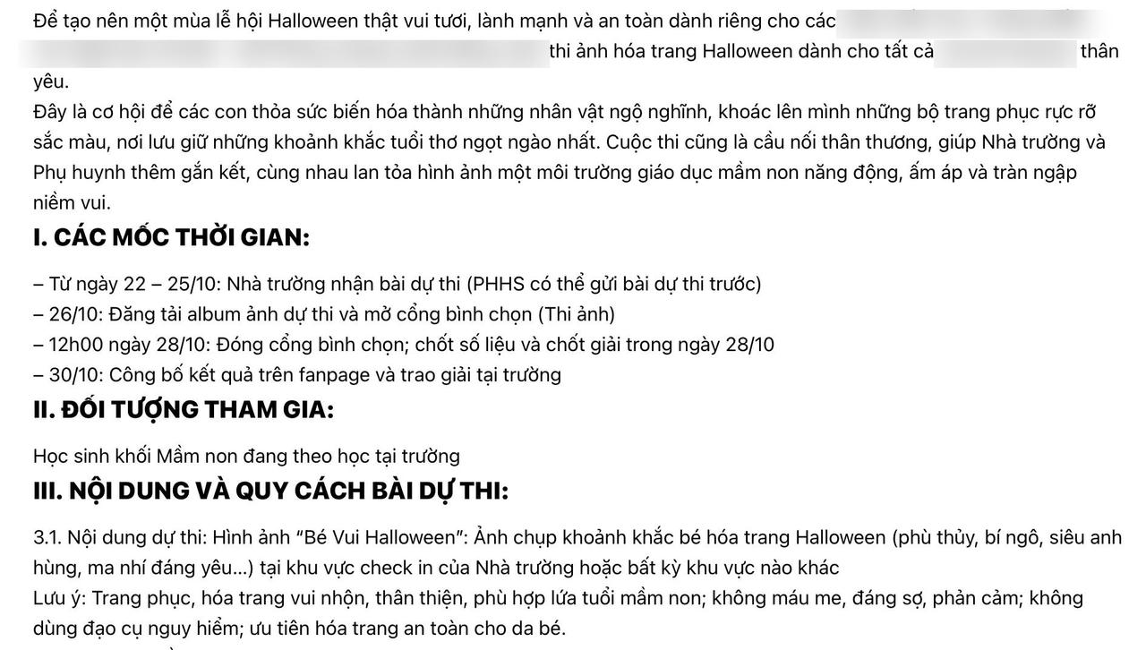 Sự kiện hưởng ứng halloween của 1 trường mầm non hướng đến những hình ảnh vui nhộn.